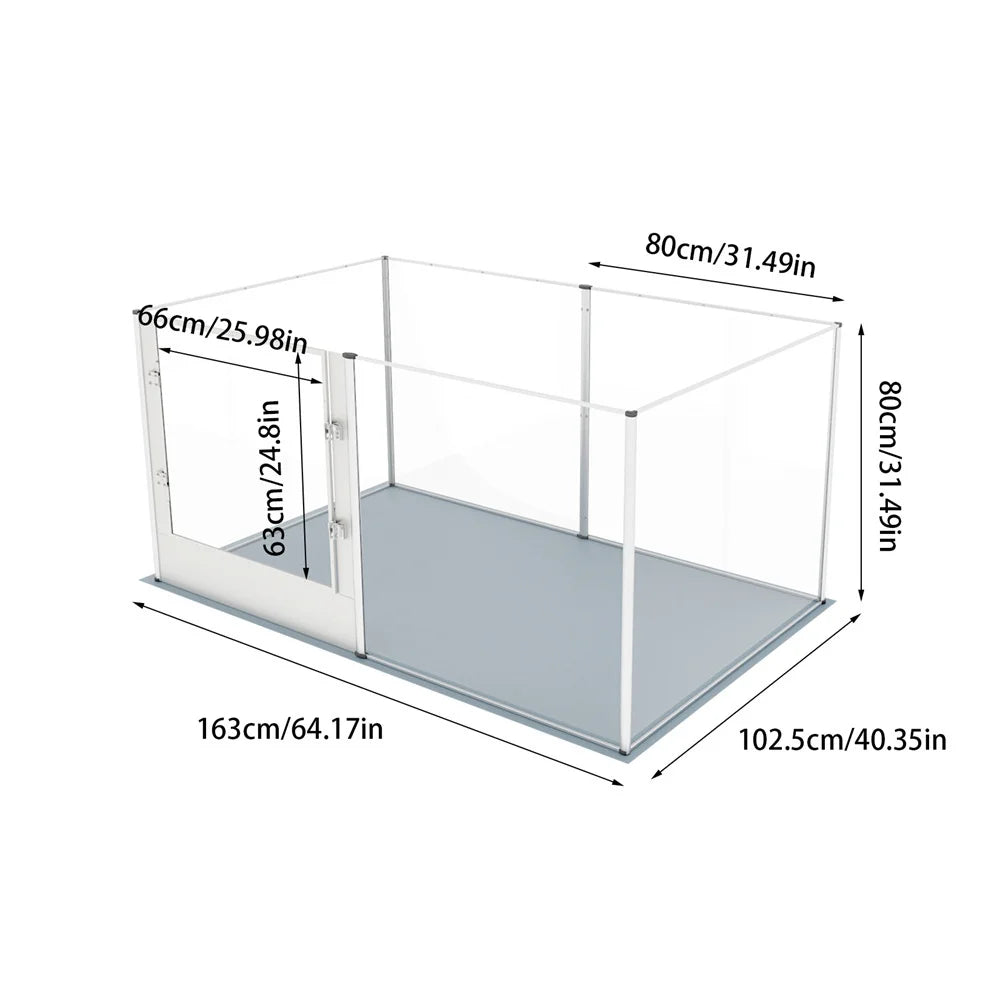 1Pc Large Acrylic Dog Playpen Cage Whelping Pen Box Indoor Enclosure Pet Clear Fence Puppy Playpen with Waterproof Fertility Pad