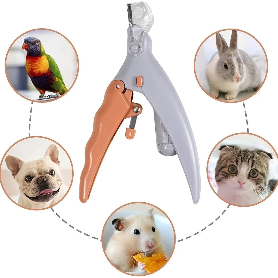 Pet Nail Clipper, Nail Trimmer for Dogs and Cats, Built-in LED Light, Steel Blades, Quick Trimming with Nail Collecto