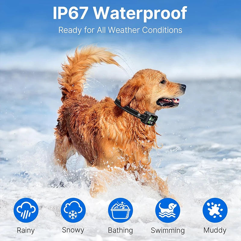 2025 Upgrade Pet GPS Wireless Electronic Fence Dog Fence and Barking Stopper Dog Trainer Training Electric Shock Collar