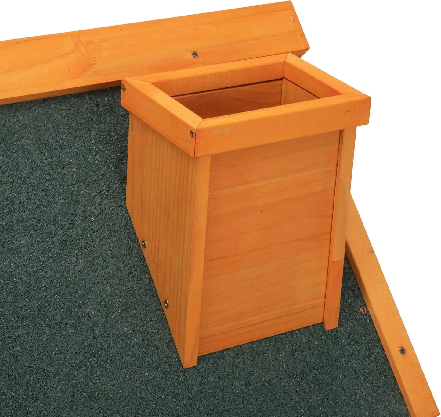 Wooden Dog House, Indoor Outdoor Pet Shelter with Platform, PVC Curtain, Door, Asphalt Roof, Pet House for Small to Medium