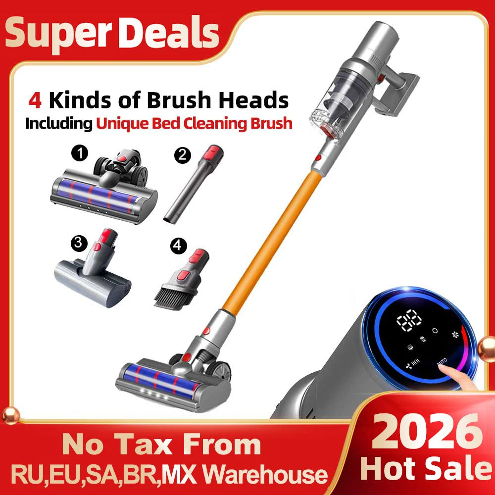 Cordless Handheld Vacuum Cleaner,27000PA,Touch Screen,Smart Dust Sensor,Auto Speed Control for Home Bed Carpet Clean