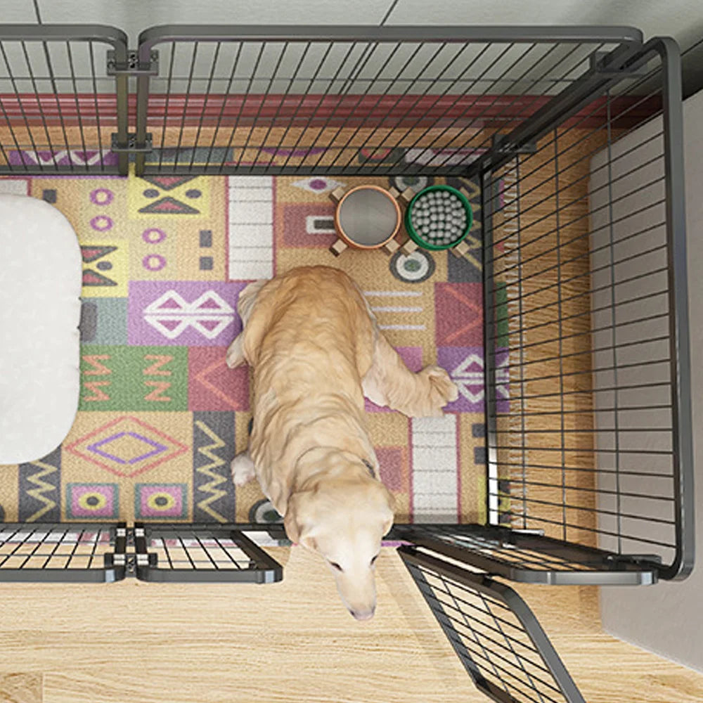 4/6 Panels Dog Fence Playpen Foldable Puppy Exercise Kennel Teddy Animal Escape Barrier Heavy Duty Cage for Dog Cat Rabbit Pet