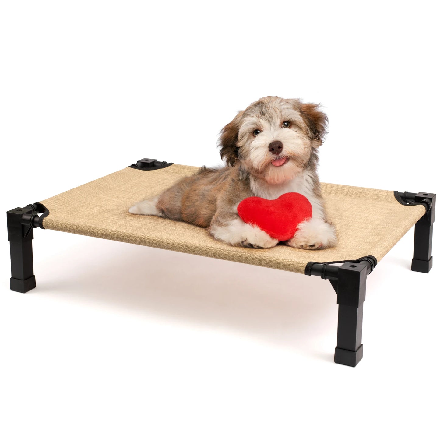 Elevated Dog Bed, Cooling Raised Pet Cot with Chew Proof Washable Breathable Mesh and Metal Frame, Portable Dog Cot Bed