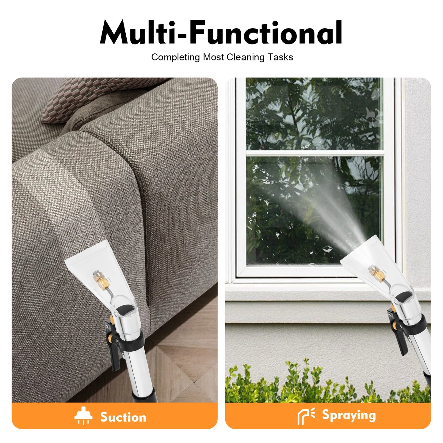 Commercial 40L Carpet Cleaner Machine 110V with Squeegee 1049W 230mbar Suction Extractor for Sofa Curtain Floor Cleaning